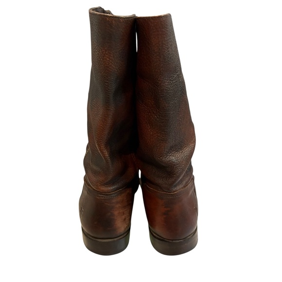 Frye Heath Outside Zip Leather Boots, Maple Brown, Sz 9 - Picture 6 of 16